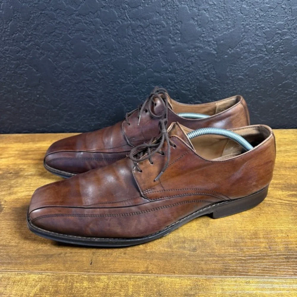 Johnston & Murphy 20-6460 Brown‎ Leather Bicycle Toe Oxford Mens 12M